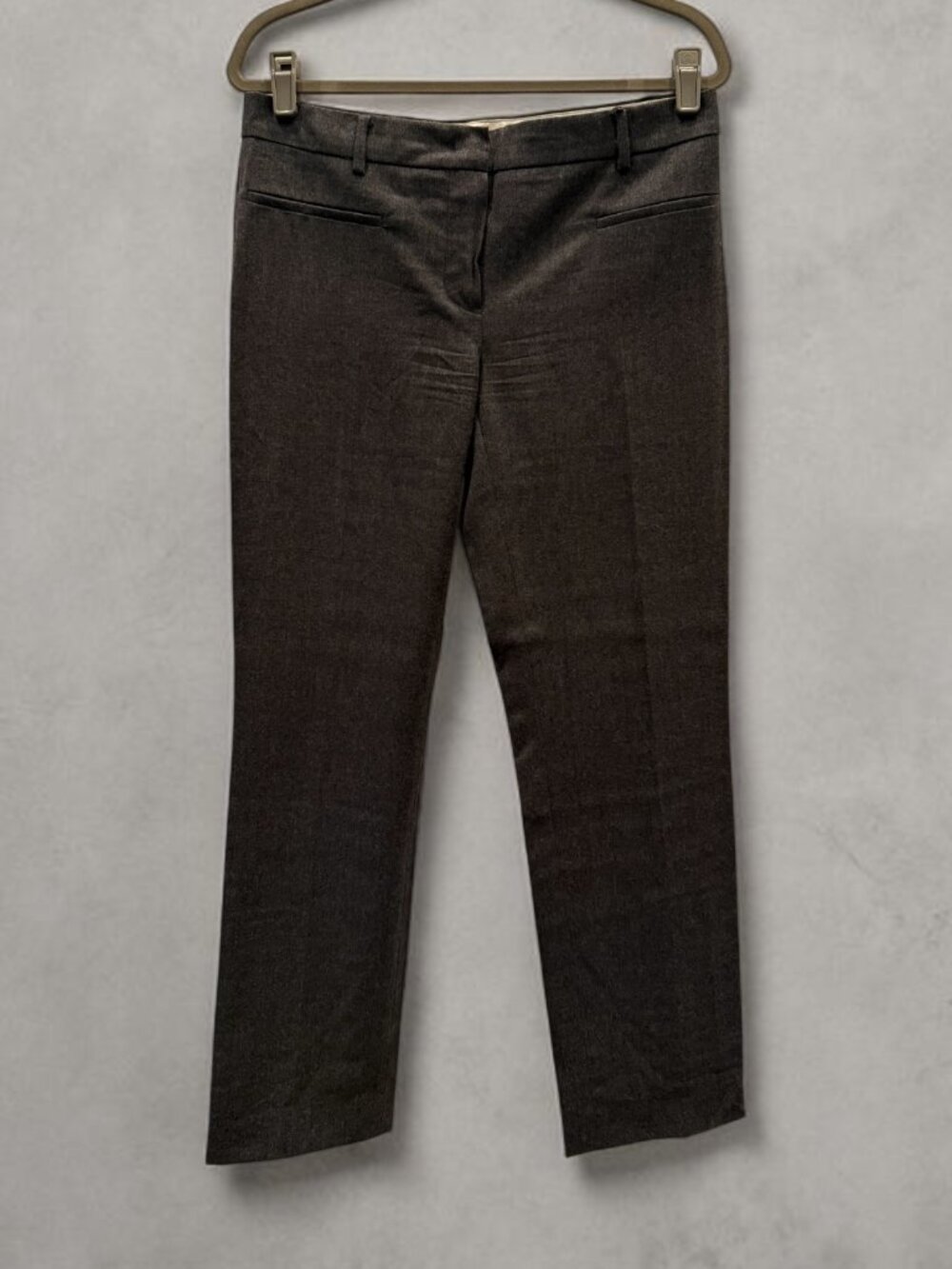 Max Mara Italy Grey Wool Tailored Trousers – Rhinestone Detail